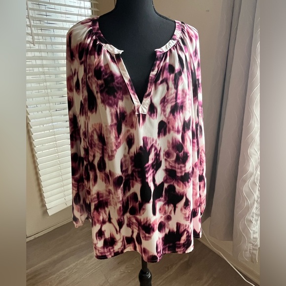 Silky purple tie dye blouse - Picture 1 of 6